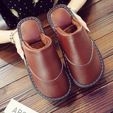 Leather Home Warm Slippers