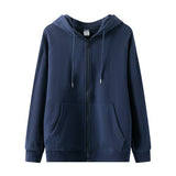 Zip Hood Loose Drop Shoulder Sweatshirt