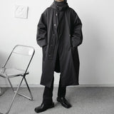 Loose hooded single-breasted trench coat