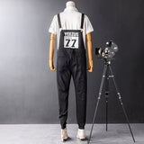 Men's Functional Wind Bib Overalls Fashion Slim Fit Jumpsuit with Adjustable Straps and Convenient Tool Pockets