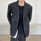 Raw-edged Striped Blazer