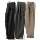 Men American Casual Simple Tapered Wide Leg Loose Trousers