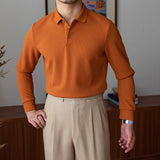 Men's Casual Bottoming Slim-fit Long-sleeved POLO Shirt