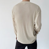 Pleated Stretch Long Sleeve T-shirt