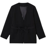 Belt Tie Collarless Blazer