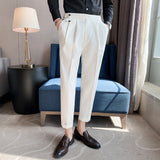 Men's Business Casual Drape Solid Color Suit Pants