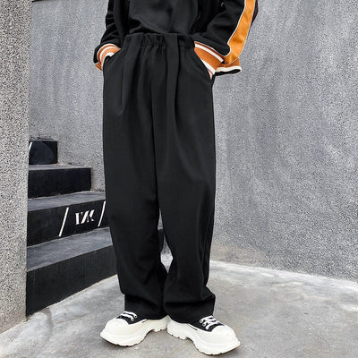 Men Casual Irregular Wrinkle Loose Wide Leg Pants