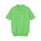 Men's Vintage Knit Short Sleeve Zip T-Shirt