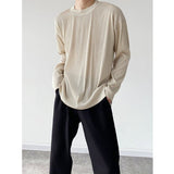 Pleated Stretch Long Sleeve T-shirt