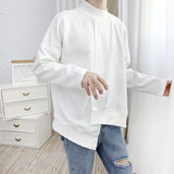 Asymmetric Half High Collar Sweatshirt