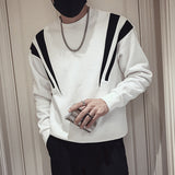 Men's Business Black and White Color Block Sweatershirt