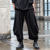 Men's Japanese Dark Casual Cropped Wide Leg Pants