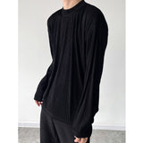 Pleated Stretch Long Sleeve T-shirt