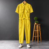 American Vintage Jumpsuits Short Sleeve Casual Stylish Rompers Coverall