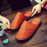 Leather Home Warm Slippers