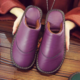 Leather Home Warm Slippers