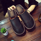 Leather Home Warm Slippers