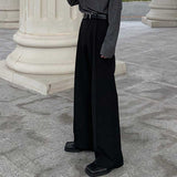 Men's Solid Color Loose Drape Straight Wide Leg Pants