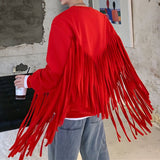 Fringed Long Sleeve Sweatshirt