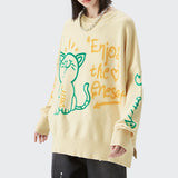 Kitten Graffiti Loose Couple Sweater