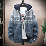 Men's Winter Knitted Fleece Plus Size Hooded Jacket