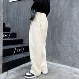 Men Casual Irregular Wrinkle Loose Wide Leg Pants