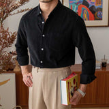 Men's Japanese Retro Casual Corduroy Long Sleeve Shirt