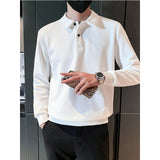 Men's Casual Business Solid Color Long Sleeve Shirt