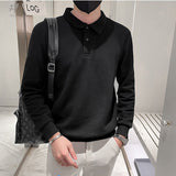 Men's Casual Business Solid Color Long Sleeve Shirt