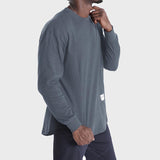 Men's Casual Sports Training Loose Pullover Round Neck Long Sleeve T-Shirt