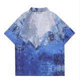 Retro Contrast Color Tie-dye Shirt