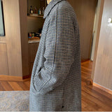 Vintage Plaid Mid Length Coat