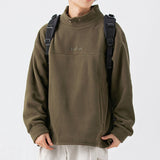 Winter Pullover Stand Collar Fleece Sweatshirt