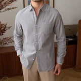 Men's Japanese Retro Casual Corduroy Long Sleeve Shirt