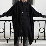 Men's Simple Mid-length Bat-shaped Shirt