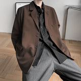 Men's Casual Simple Solid Color Oversize Shoulder Pad Blazer