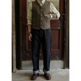 American Classic Retro Casual Tweed Coffee Houndstooth Vest