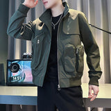 Men's Stand Collar Cargo Pocket Jacket