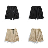 Men's Japanese Summer Buckle Belt Loose Cargo Shorts