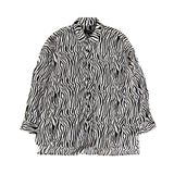 Men's Casual Zebra Print Loose Long Sleeve Shirt