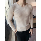 Men Low Neck Tight Long Sleeve Bottoming Shirt