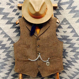 Men British Retro Casual Herringbone Slim Fit Suit Vest