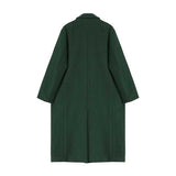 Men's Casual Thick Loose Dark Green Long Coat