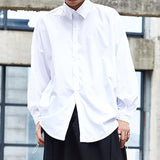 Men's Japanese Dark Bottom Drawstring Long Sleeve Shirt