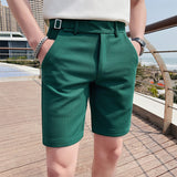 Men's Summer Thin Business Casual Five-point Trousers Slim-fit Solid Color Shorts