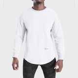 Men's Casual Sports Training Loose Pullover Round Neck Long Sleeve T-Shirt