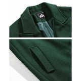 Men's Casual Thick Loose Dark Green Long Coat