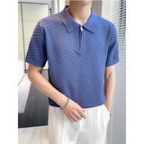 Men's Striped Lapel Polo Knitted Bottoming Shirt