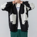 Loose Crew Neck Knitted Cardigan