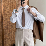 Men's British Vintage Slim Business Striped Shirt